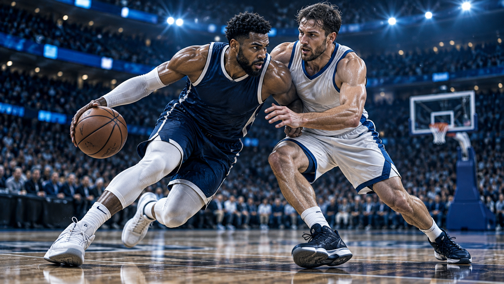 NBA 농구 경기 장면을 표현한 이미지